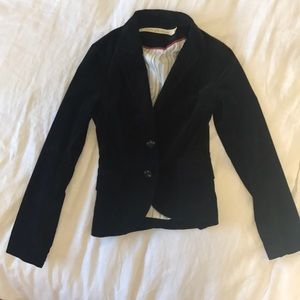 Anthropologie Black Velvet Blazer - Size US 2